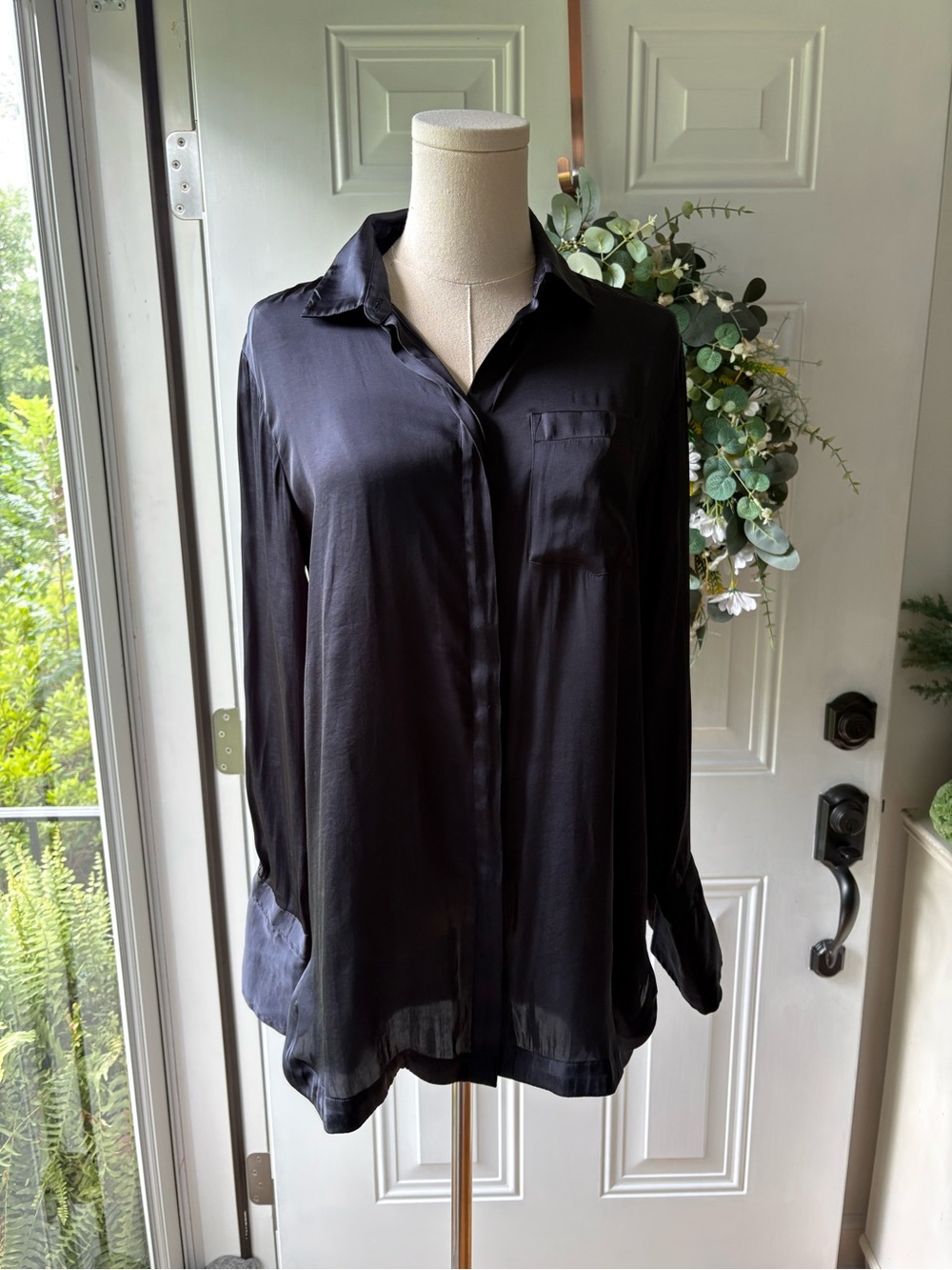 Banana Republic Black Button-Up Top